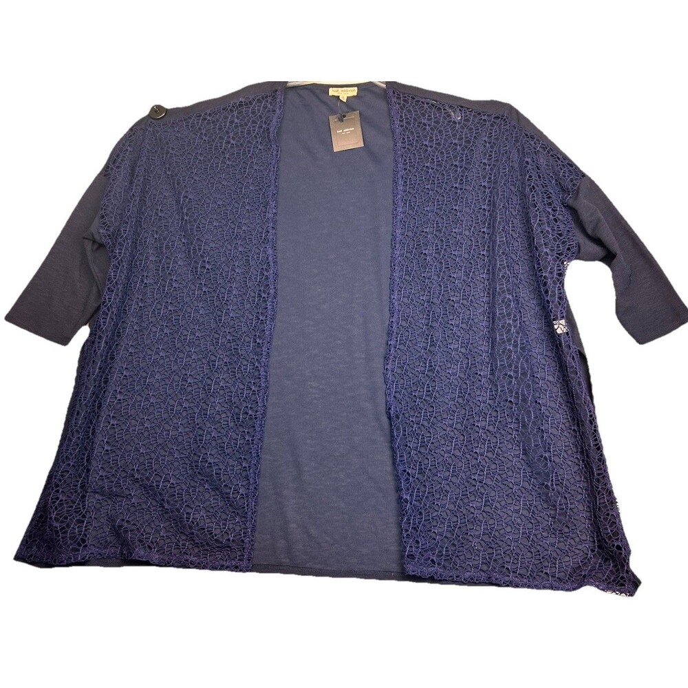 Addition Cardigan 2X Blue Lace Open Front Lightweight Women NWT